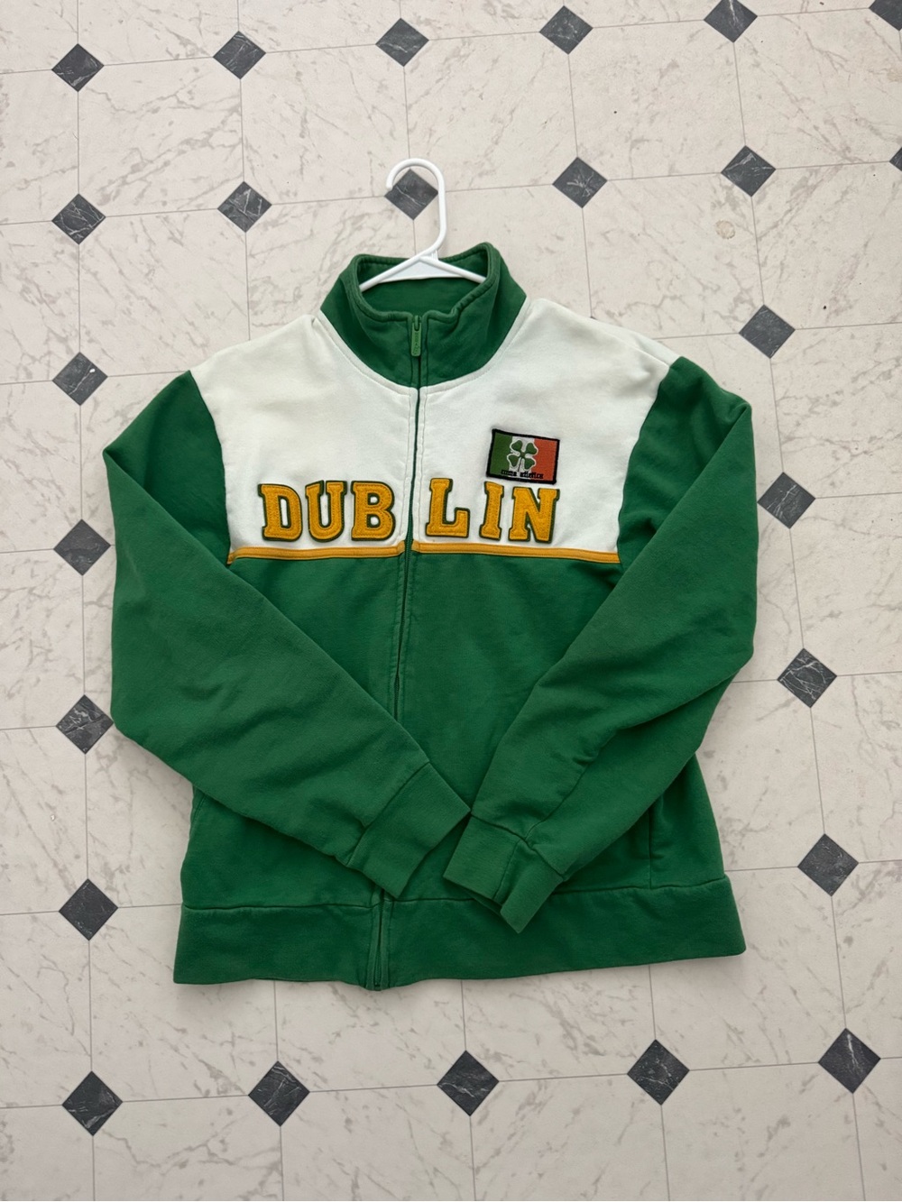 Y2K Green Dublin Zip-Up Mens Jacket